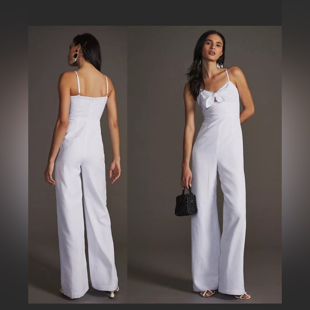 Anthropologie Hutch Bow-Front Jumpsuit